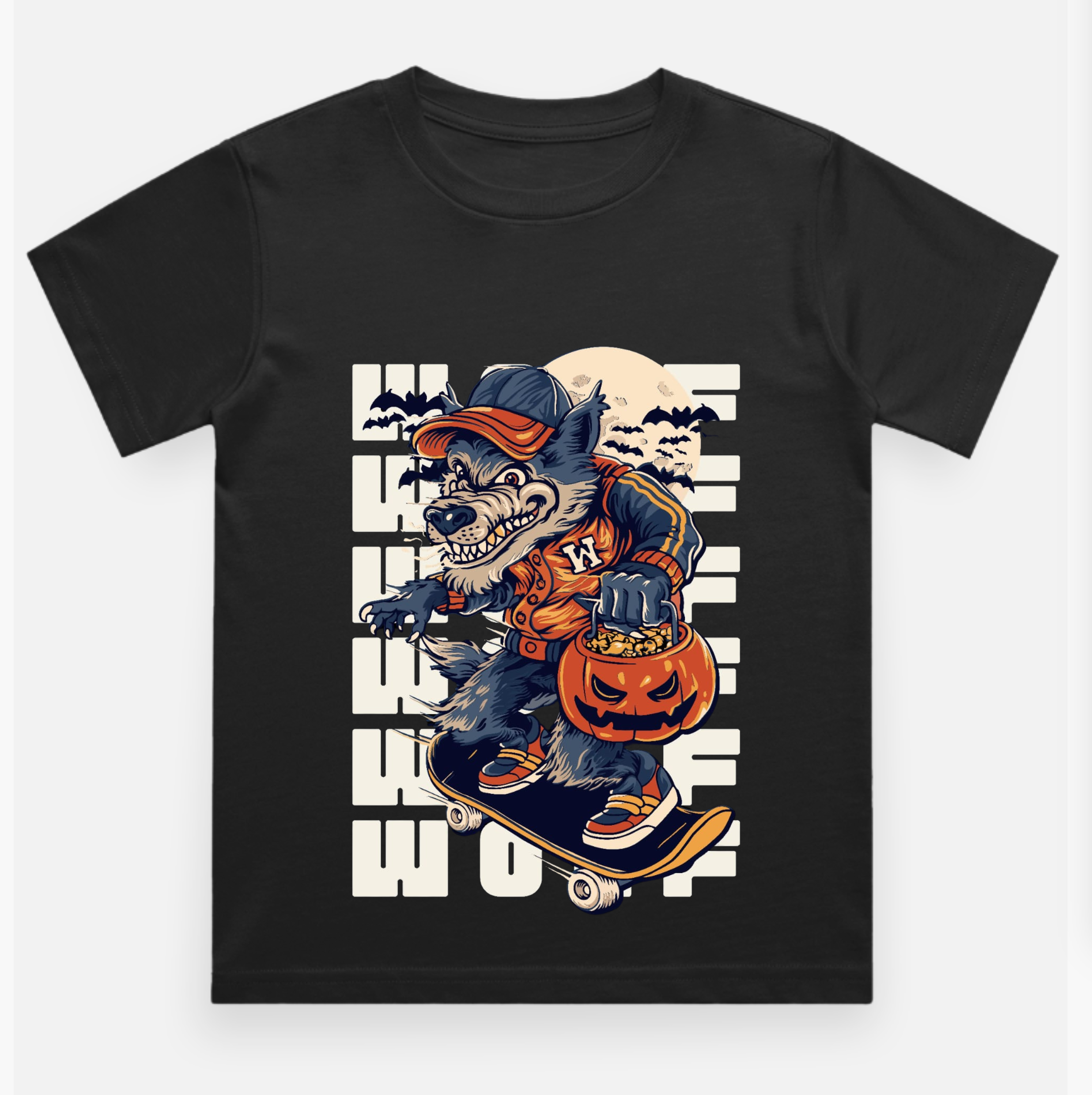 Wolf Printed Kids T Shirt