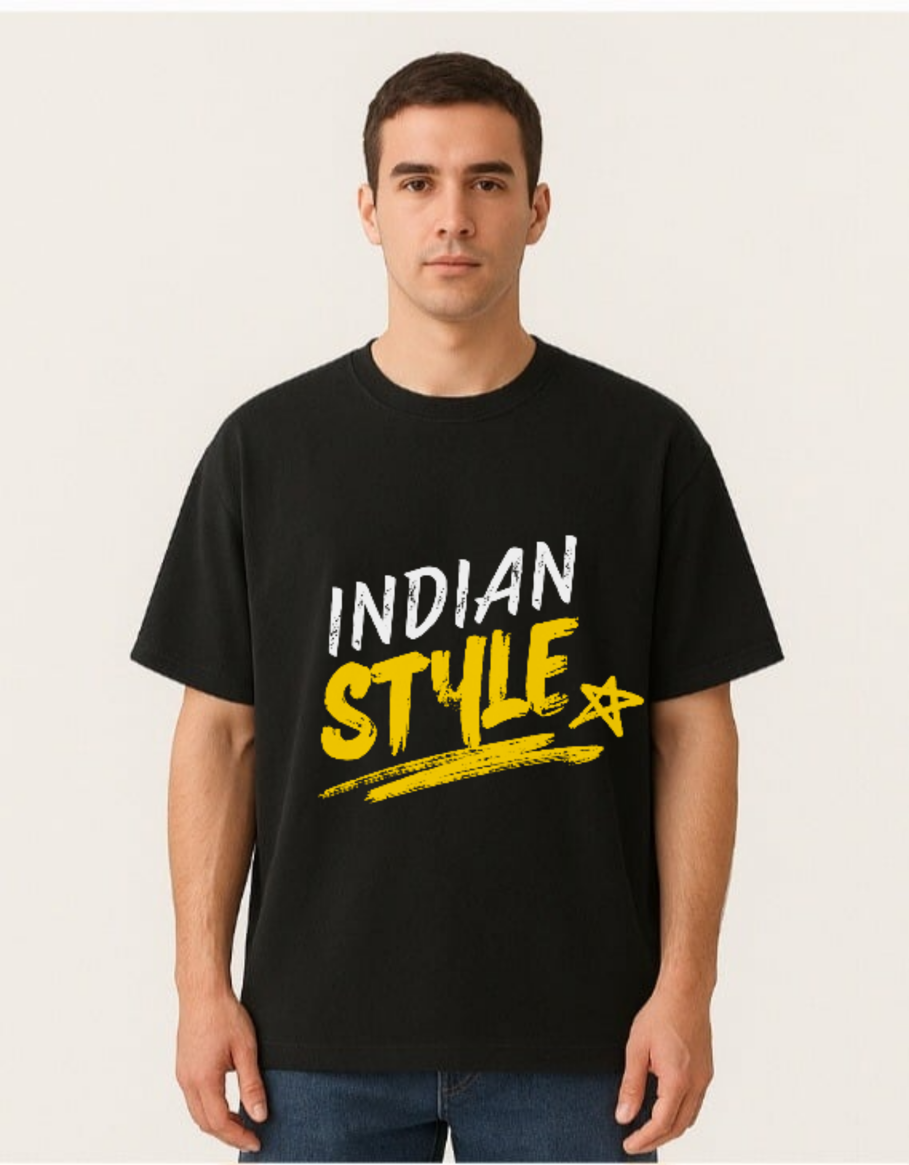 Indian Style Over sized UNISEX Printed Pure Cotton T Shirt