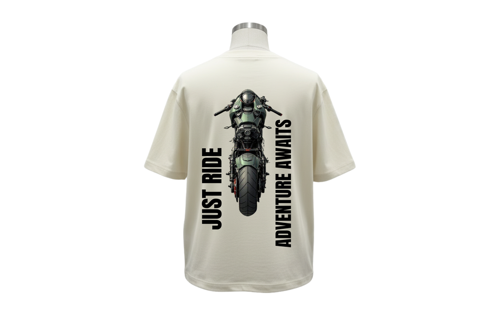 Bike & Traveler Over Sized  Cotton T Shirt