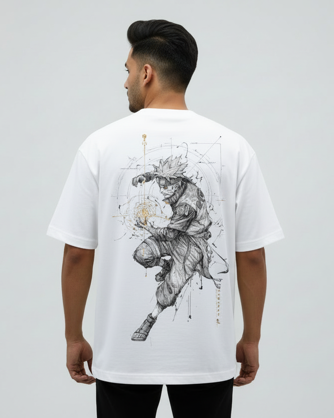 Naruto Printed  Over Sized  Cotton T Shirt