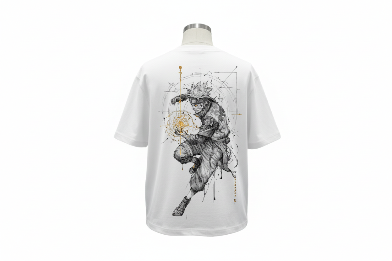 Naruto Printed  Over Sized  Cotton T Shirt